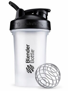 BlenderBottle Classic V2 20oz Shaker Bottle Clear Black BPA Free Protein Cup